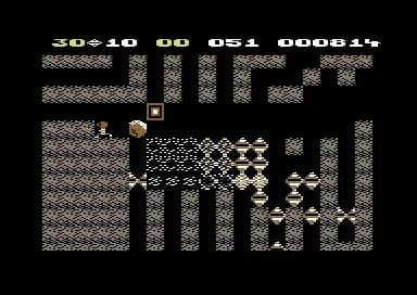 Boulder Dash on Commodore 64, dig and collect diamonds