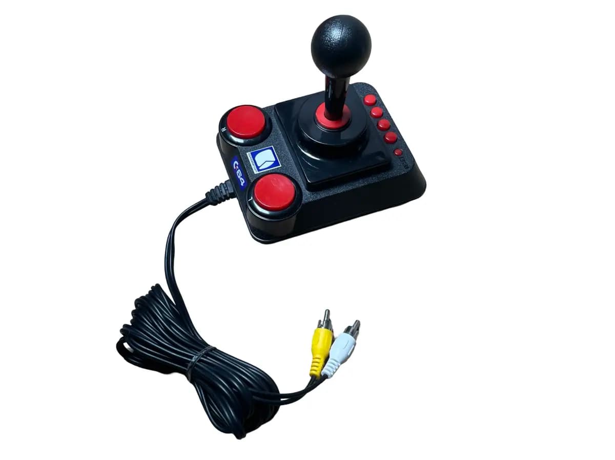 C64 DTV joystick with TV cables included