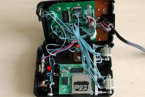 C64 DTV hardware modification with keyboard connector added