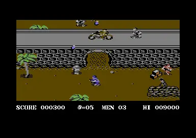 Commando on Commodore 64, vertical shooter with Rob Hubbard music