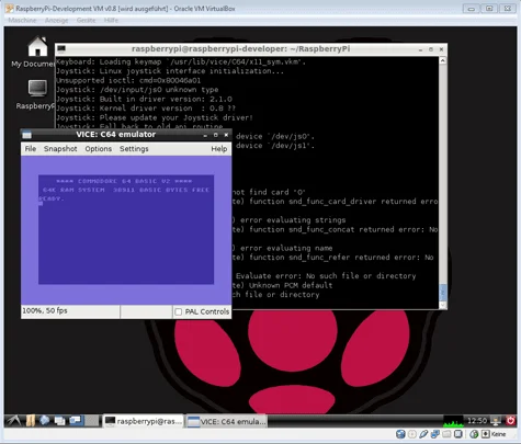 VICE Commodore 64 emulator running on a Raspberry Pi