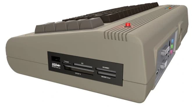 Commodore 64X right side showing the card reader slot