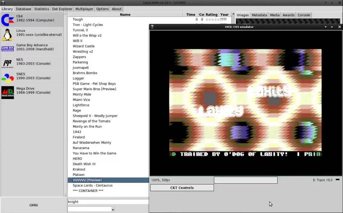 GameBase64 showing detailed game entry with screenshots and metadata