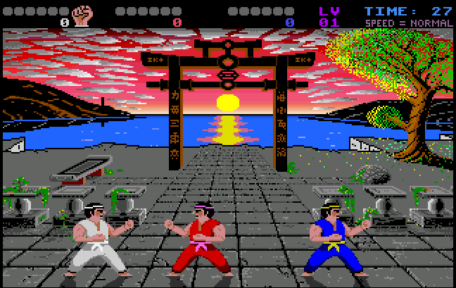 International Karate on Commodore 64, Eastern-inspired Rob Hubbard composition
