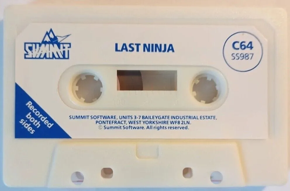 The Last Ninja cassette tape for the Commodore 64 Datasette