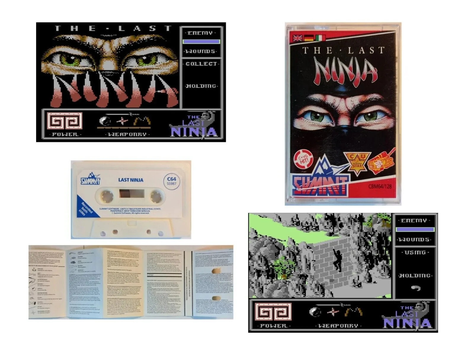 The Last Ninja complete cassette tape set for the Commodore 64