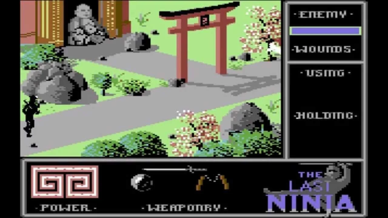 The Last Ninja combat sequence — Armakuni fighting a guard