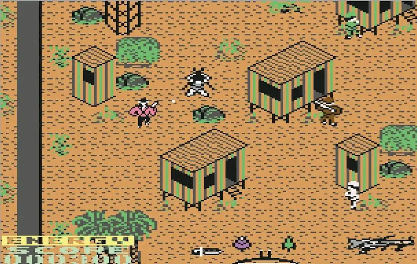 Rambo First Blood Part II — mid-level encounter on the Commodore 64