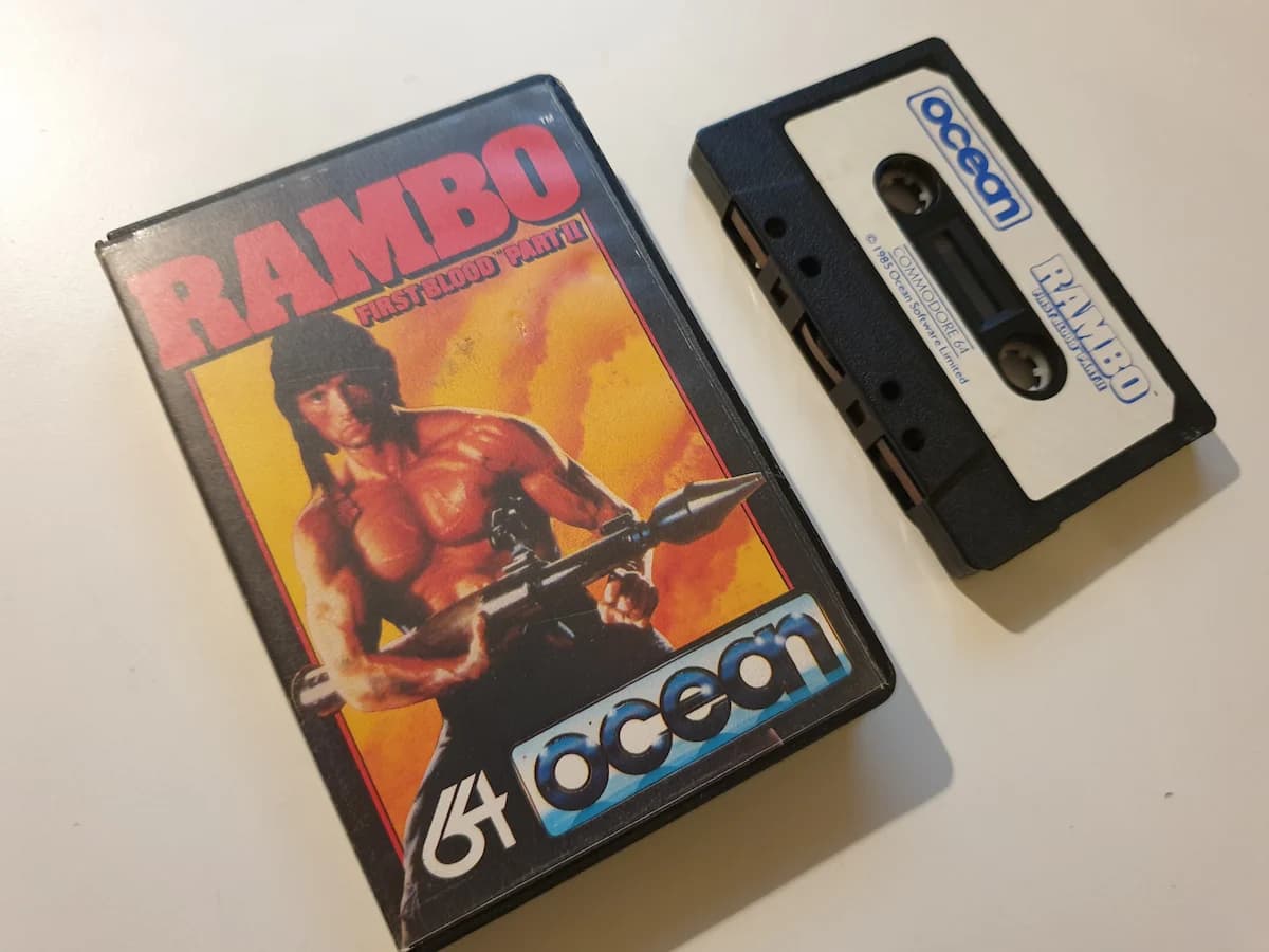 Rambo: First Blood Part II — original cassette tape by Ocean Software (1986)