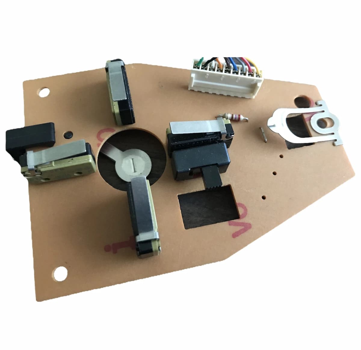Suzo Arcade Turbo joystick PCB, top view showing the microswitch layout and circuit board