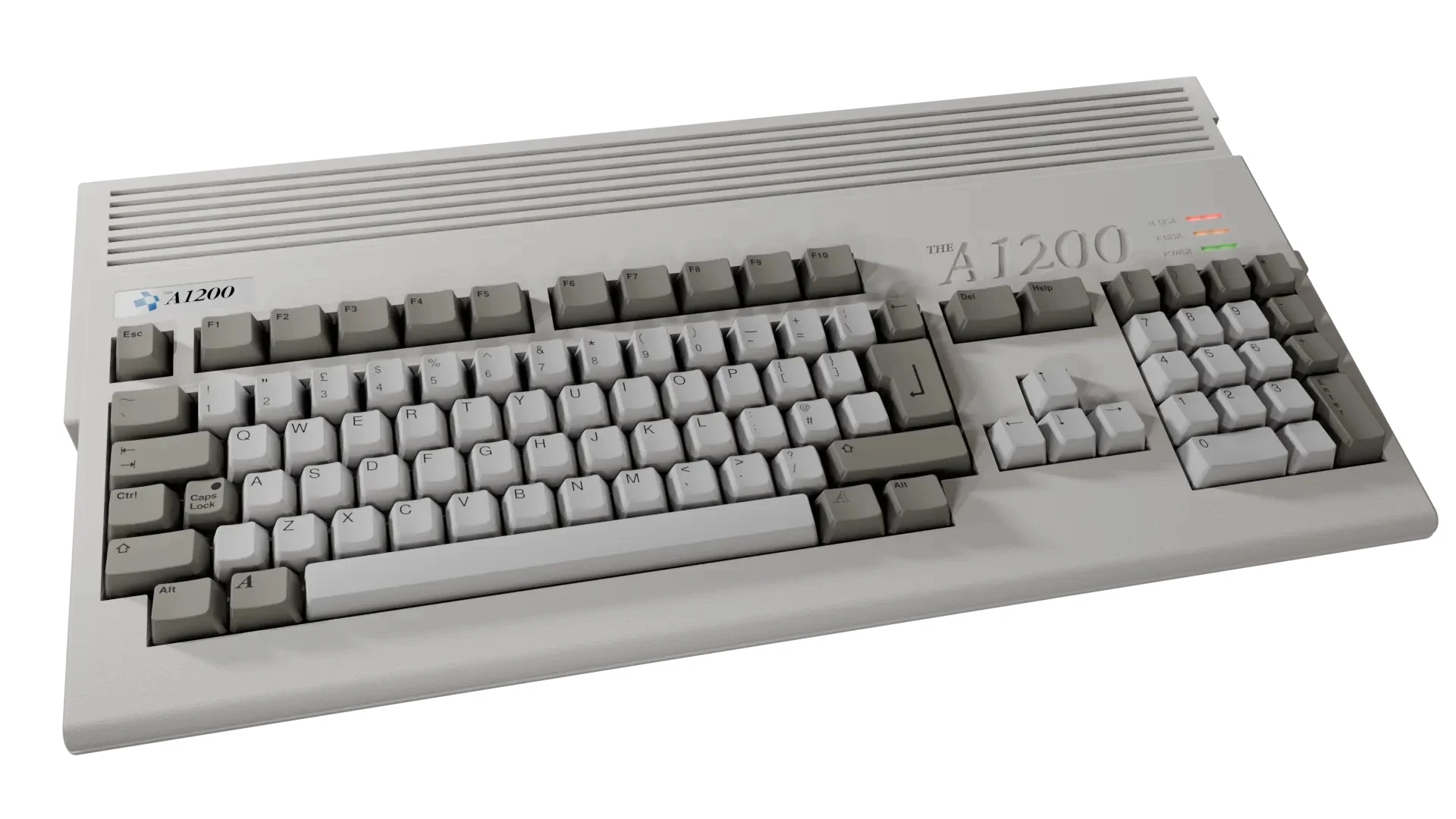 THEA1200 top view showing the full-size keyboard