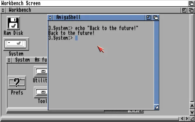 THEA1200 Workbench desktop environment on screen