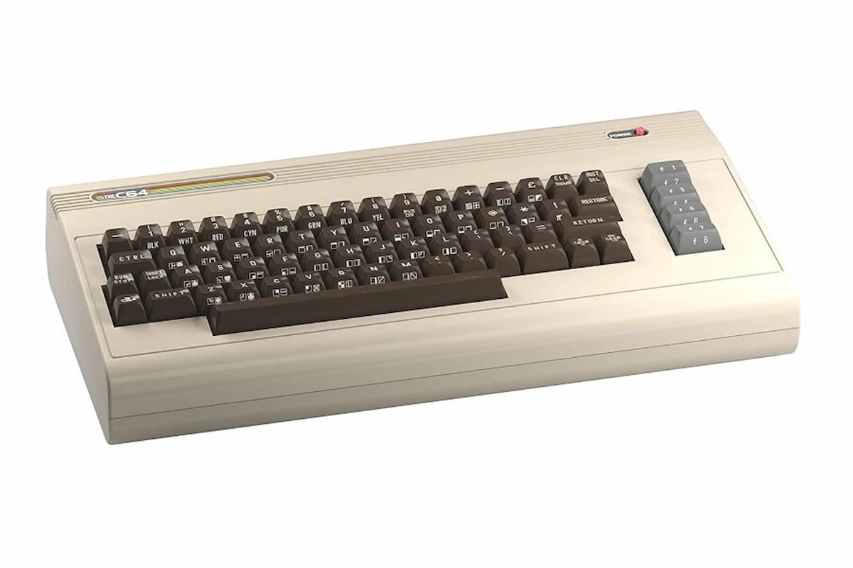 THEC64 Maxi angled view showing keyboard and ports