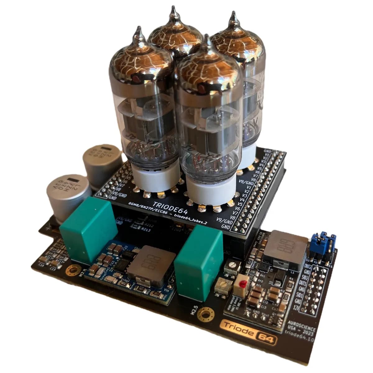 Triode64 audio preamp module for the EVO64 Commodore 64