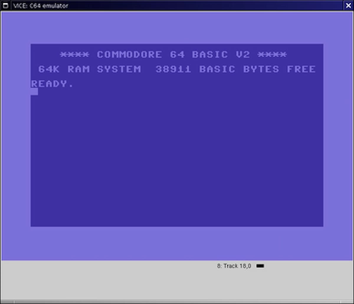 VICE Commodore 64 emulator running on a modern computer